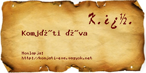 Komjáti Éva névjegykártya